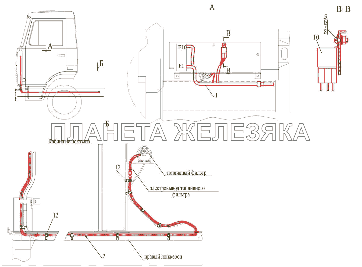 Установка подогрева топливного фильтра 437041-3700101, (-700) МАЗ-437043 (Зубренок)