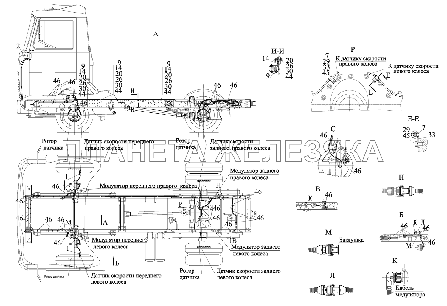 Установка электрооборудования АБС 4570-3800040 МАЗ-437043 (Зубренок)