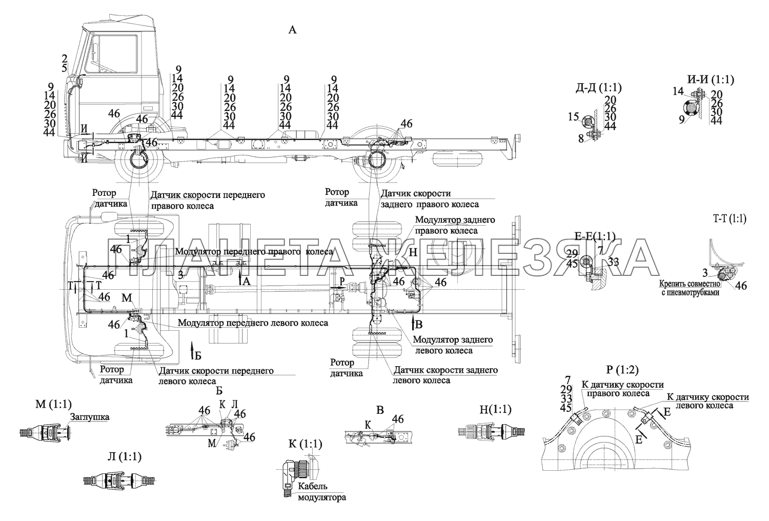 Установка электрооборудования АБС 437040-3800040-001 МАЗ-437043 (Зубренок)