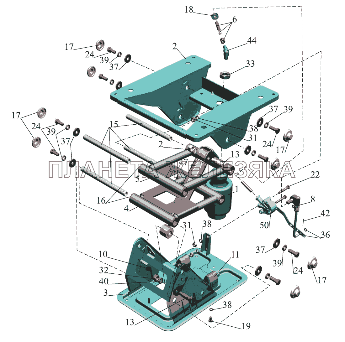 Подставка сиденья с пневмооборудованием 6430-6807006-010 МАЗ-437043 (Зубренок)