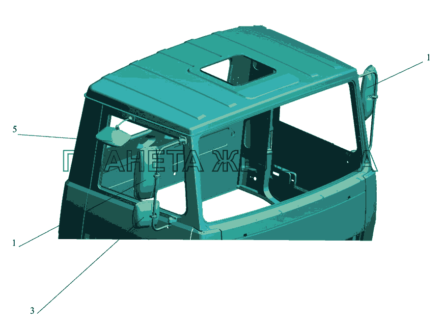 Установка зеркал 54327-8200005 (54327-8200005-01) МАЗ-437043 (Зубренок)