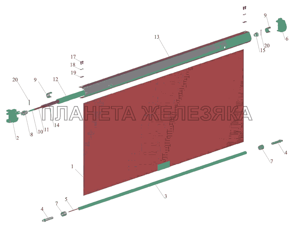 Штора противосолнечная 5336-8204110 МАЗ-437043 (Зубренок)