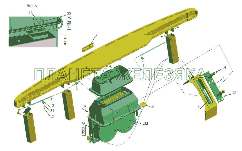 Установка отопителя МАЗ-437043 (Зубренок)