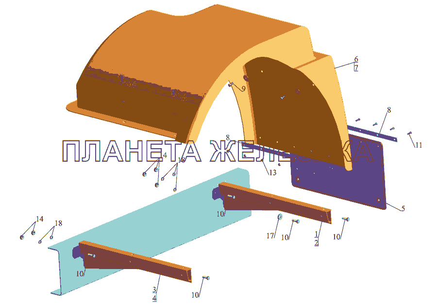 Установка брызговиков передних колес 4370-8400025 МАЗ-437043 (Зубренок)