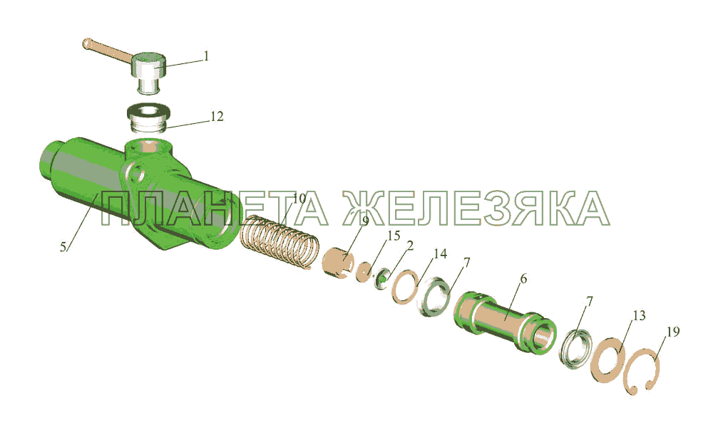 Цилиндр подпедальный 6430-1602510 МАЗ-437043 (Зубренок)