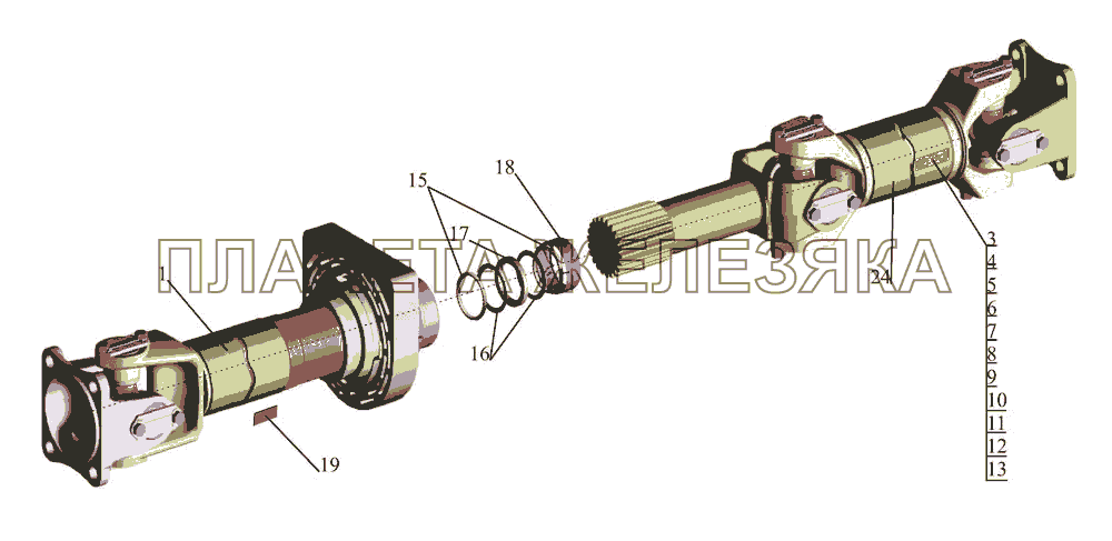 Карданная передача 4370-2201006-010 МАЗ-437043 (Зубренок)