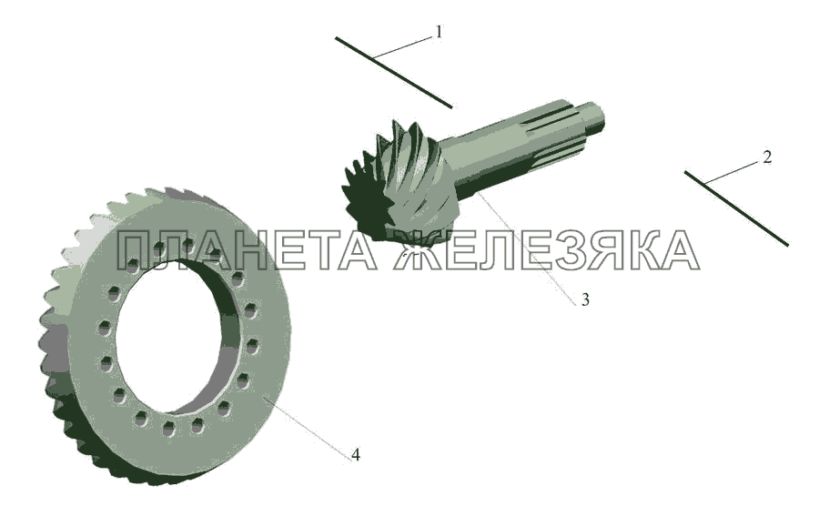 Шестерни ведущая и ведомая (комплект для запчастей) 4370-2402020-010, 4370-2402020-020 МАЗ-437043 (Зубренок)