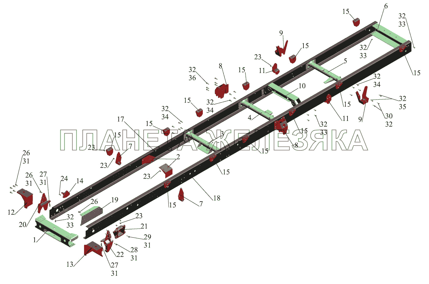 Рама 437040-2801002 МАЗ-437043 (Зубренок)