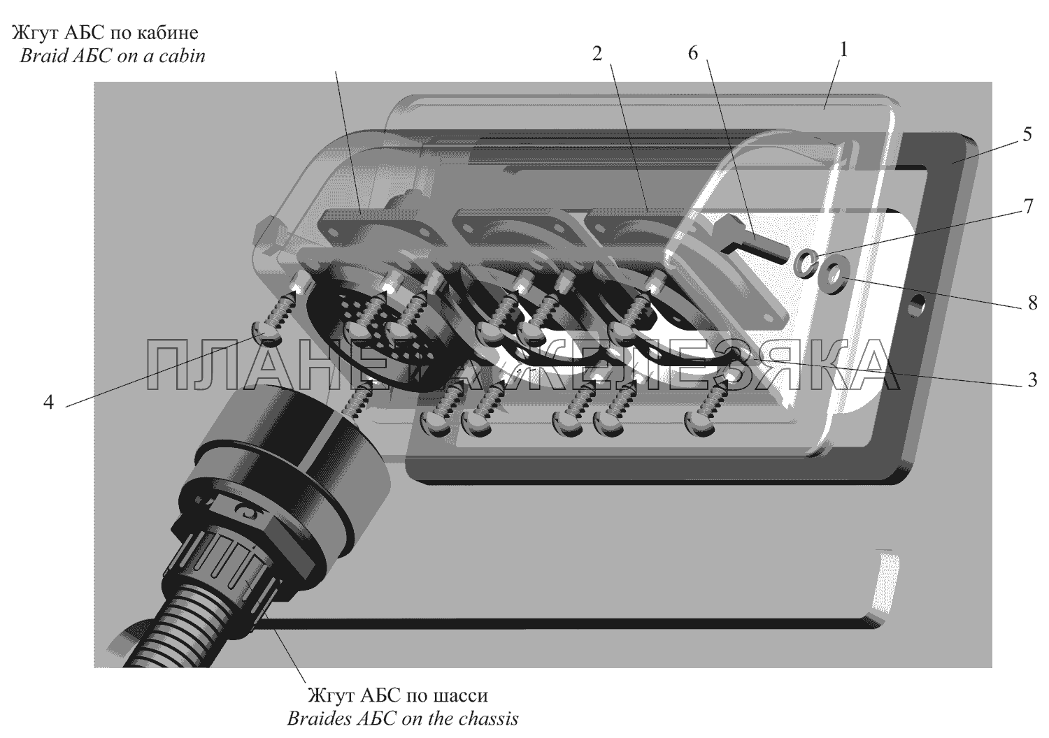 Ввод жгута АБС по шасси в кабину МАЗ-437130 (Зубренок)