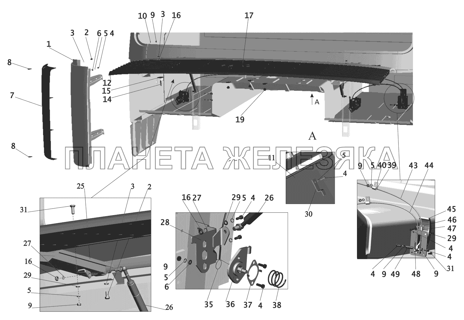 Установка облицовки 6430-8400018 и боковых щитков 6430-8400014 МАЗ-437130 (Зубренок)