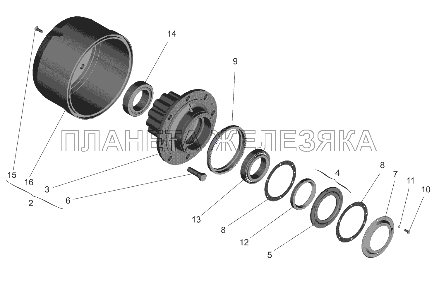 Ступица моста 4370-3104006 МАЗ-437130 (Зубренок)