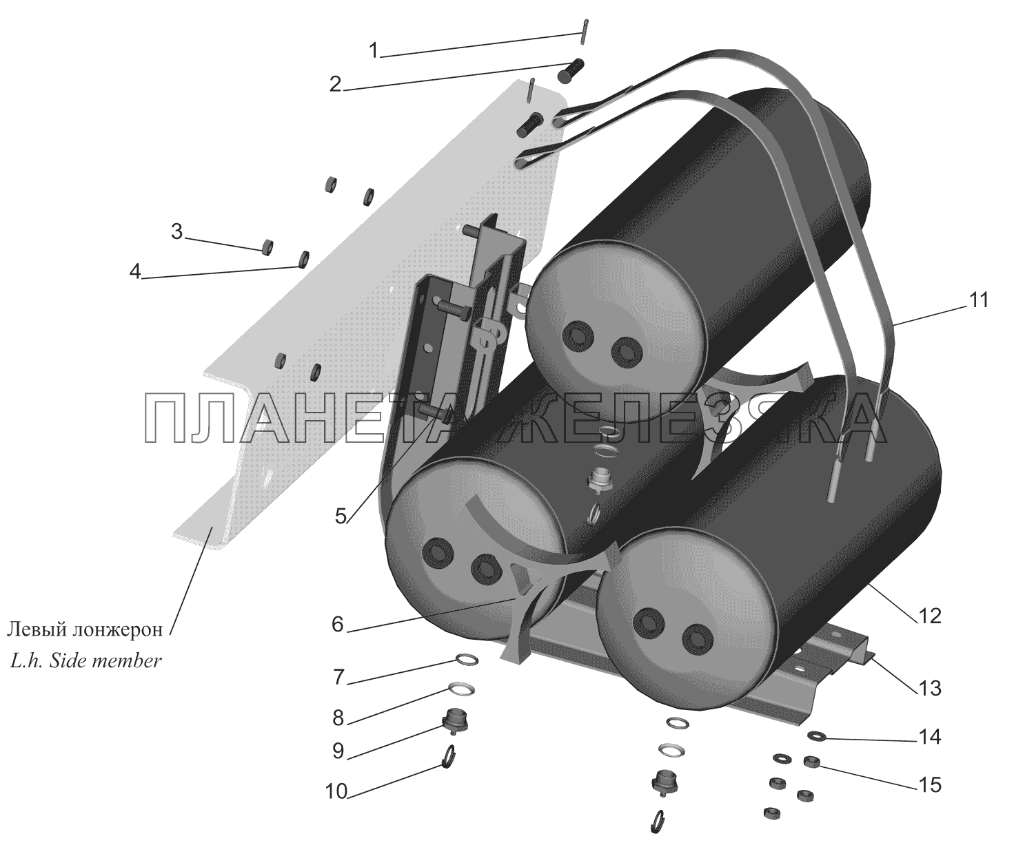 Крепление ресиверов 4370-3513004 МАЗ-437130 (Зубренок)