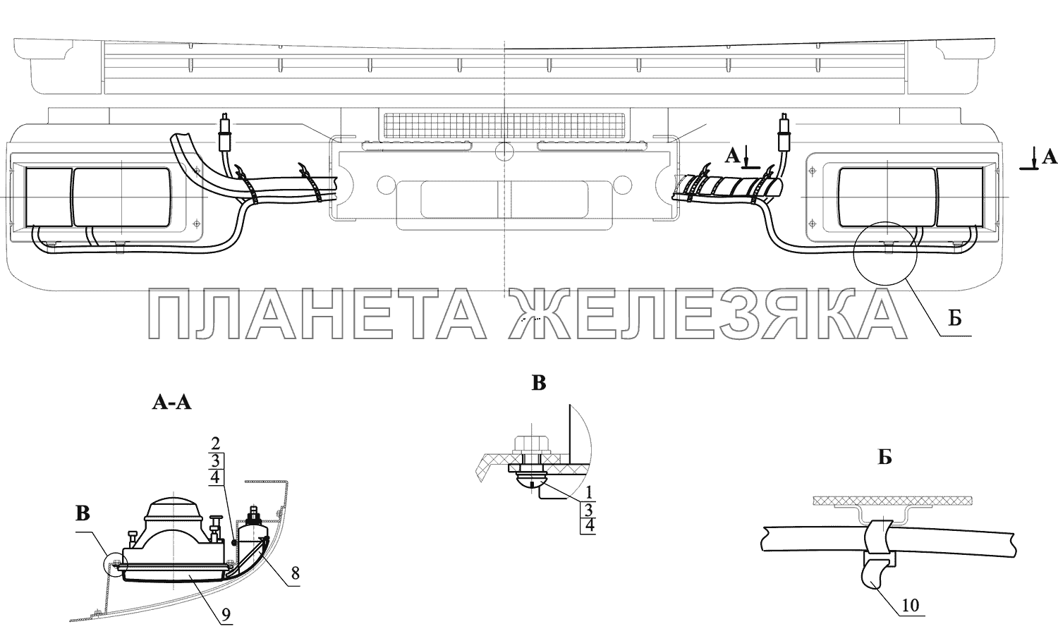 Установка фар 437141-3700006 МАЗ-437130 (Зубренок)