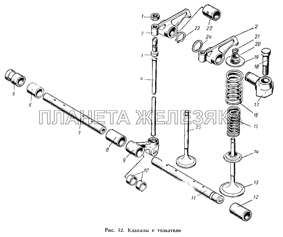 Клапаны и толкатели МАЗ-504А