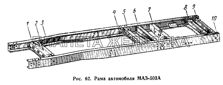 Рама автомобиля МАЗ-503А МАЗ-500А