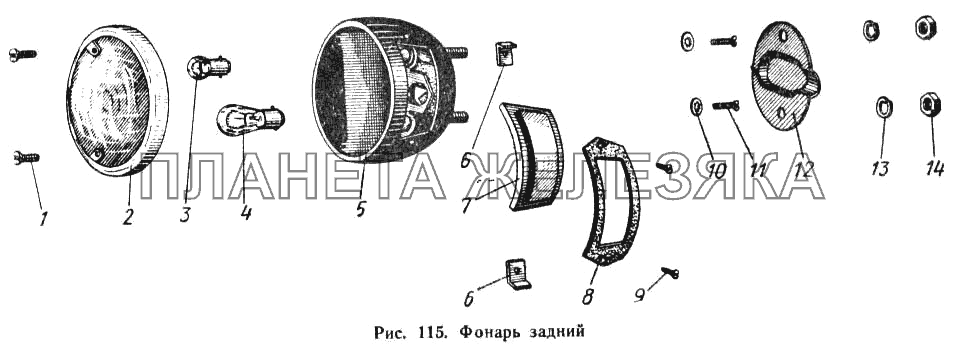 Фонарь задний МАЗ-503А