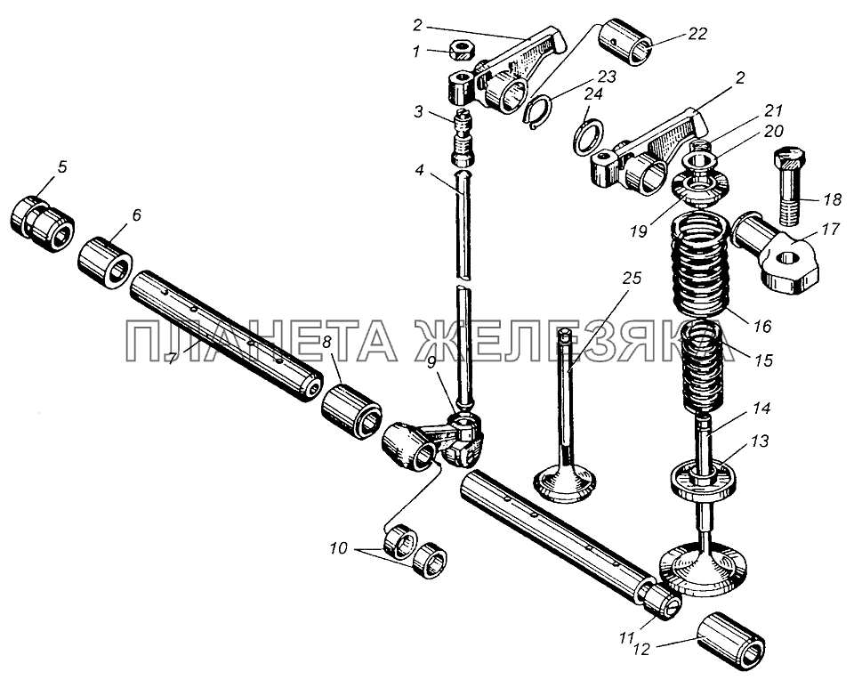 Клапаны и толкатели МАЗ-504В