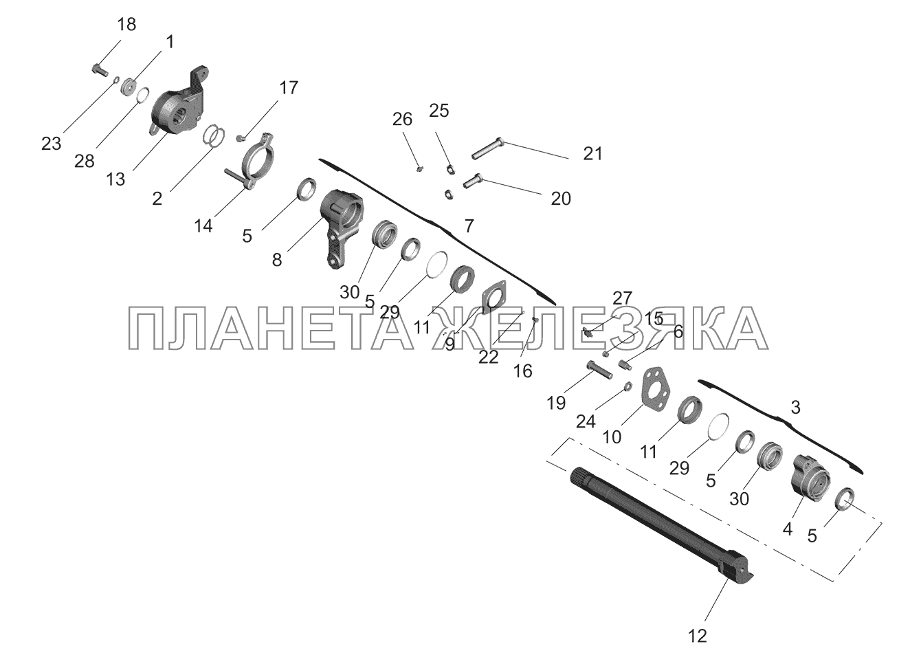 Привод тормозного механизма задних колес МАЗ-530905