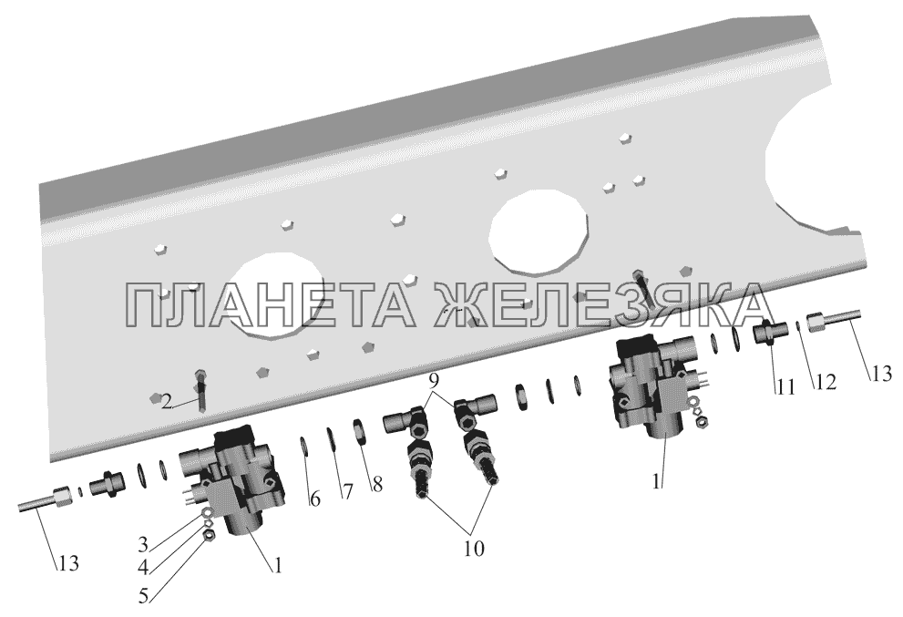 Установка модуляторов и присоединительной арматуры МАЗ-530905