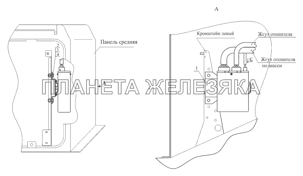 Установка блока управления подогревателем 544020-3700087 МАЗ-530905