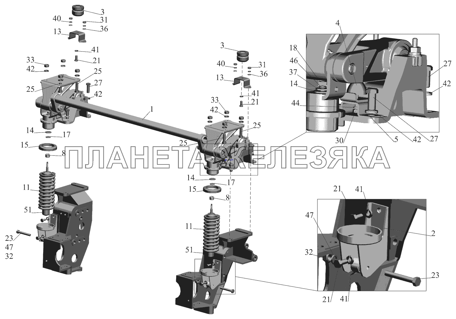 Переднее подрессоривание кабины 6418-5001700-010 МАЗ-530905