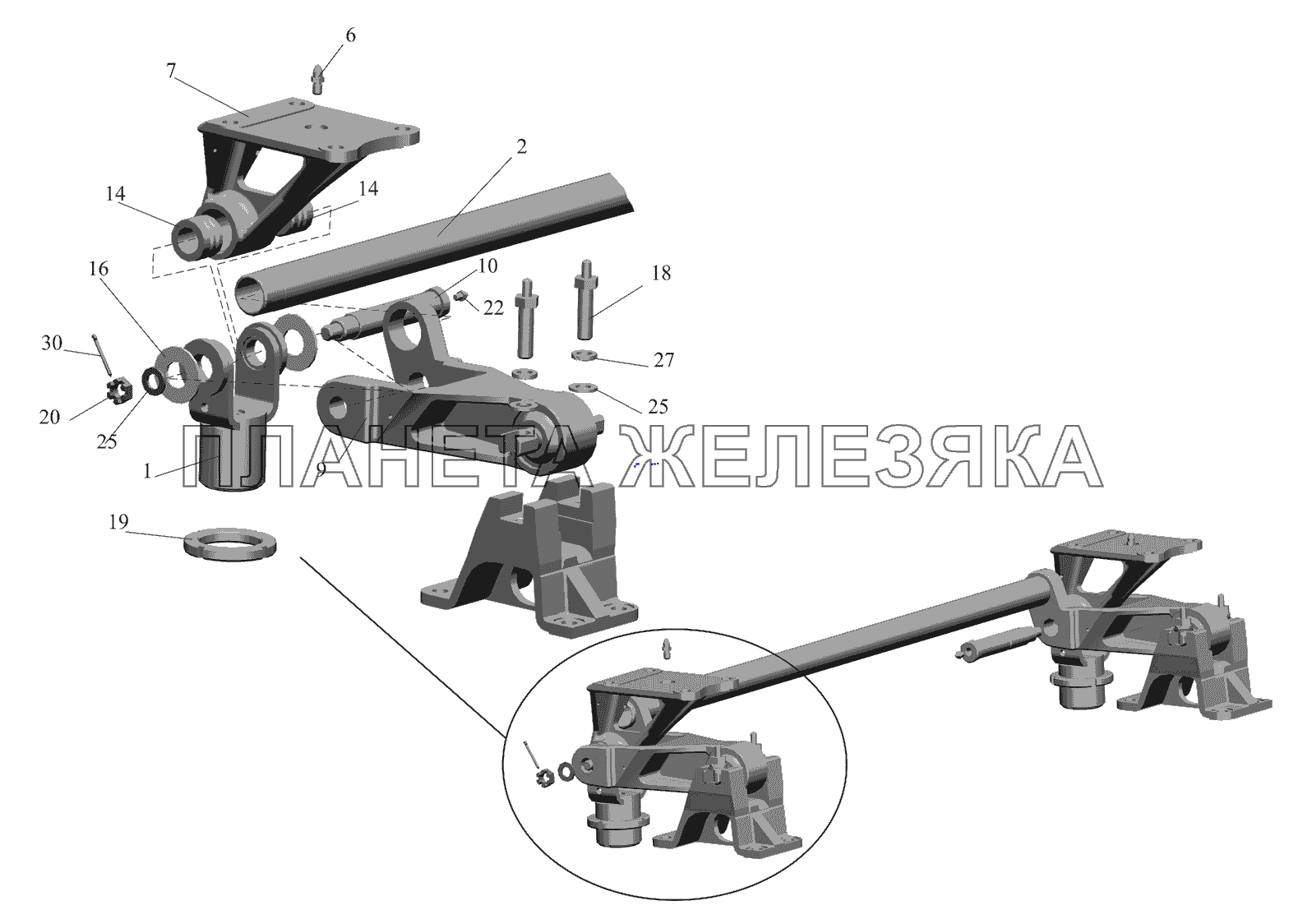 Переднее подрессоривание кабины 6418-5001702-010 МАЗ-530905