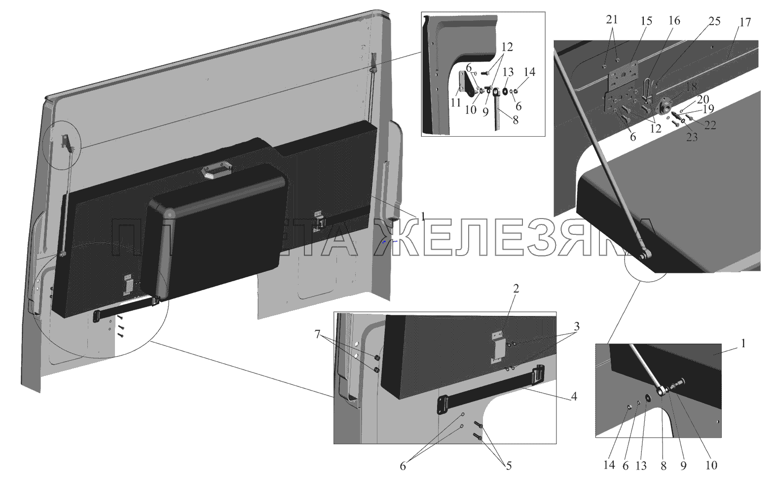 Установка спального места 4371-8200010 МАЗ-530905