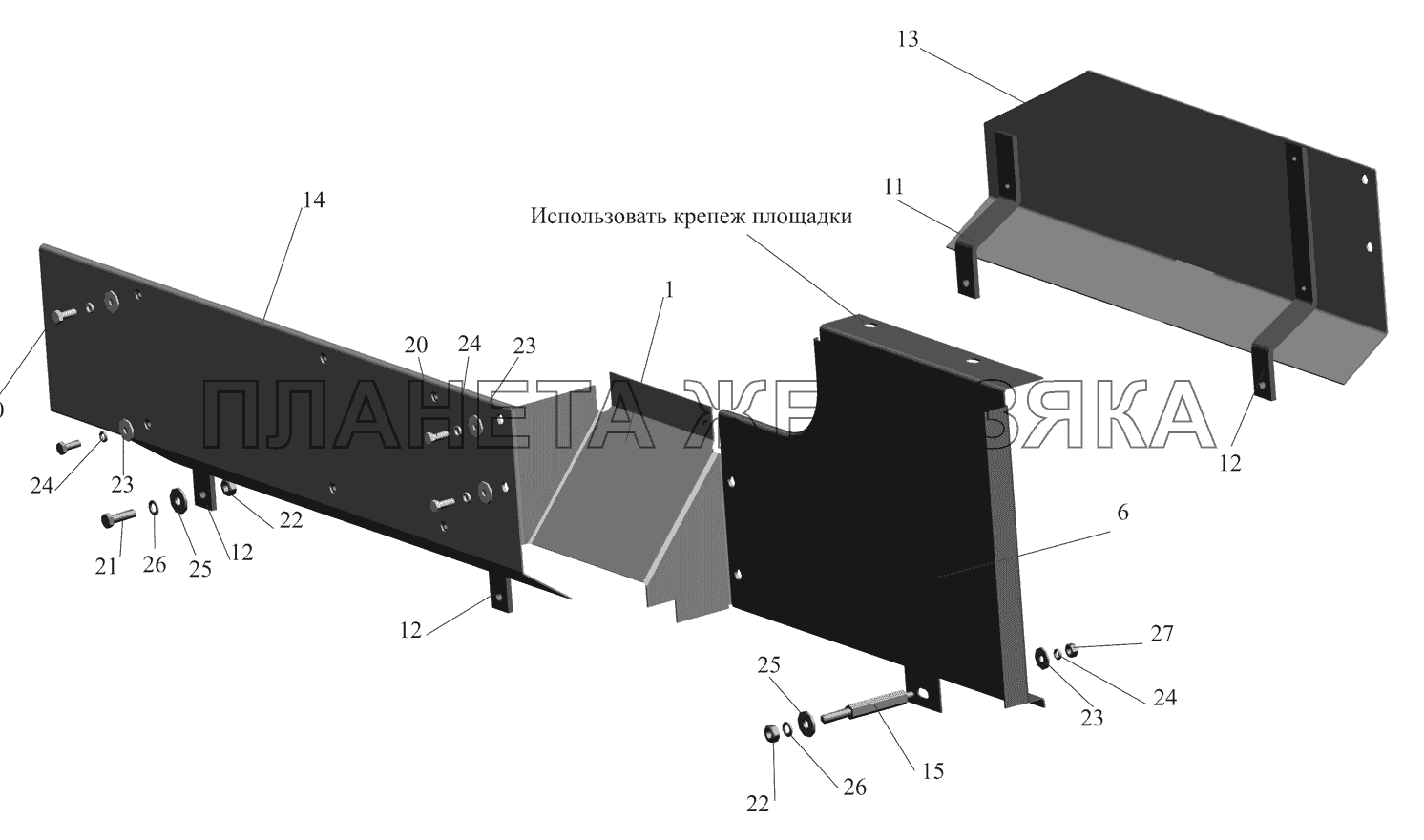 Установка шумоизоляционных экранов 530905-1061003 МАЗ-530905