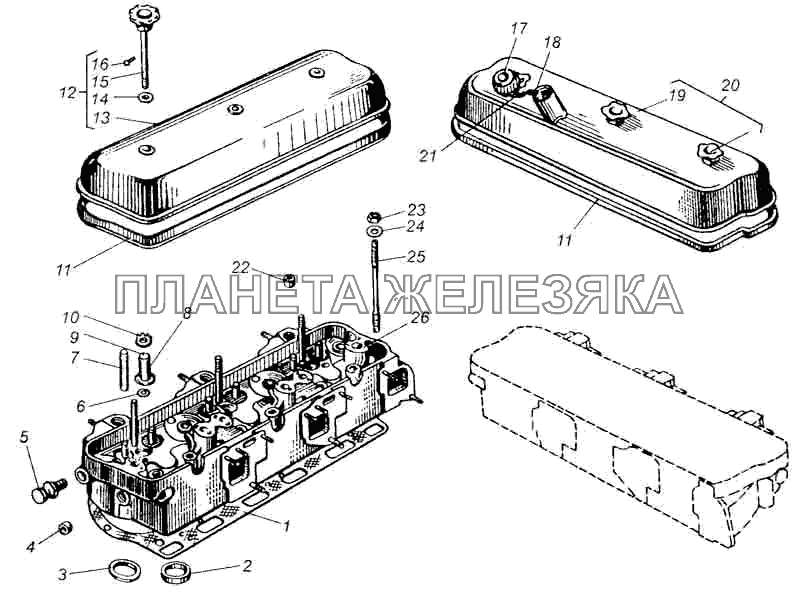 Головка блока цилиндров МАЗ-5335 Головка блока цилиндров МАЗ-5335