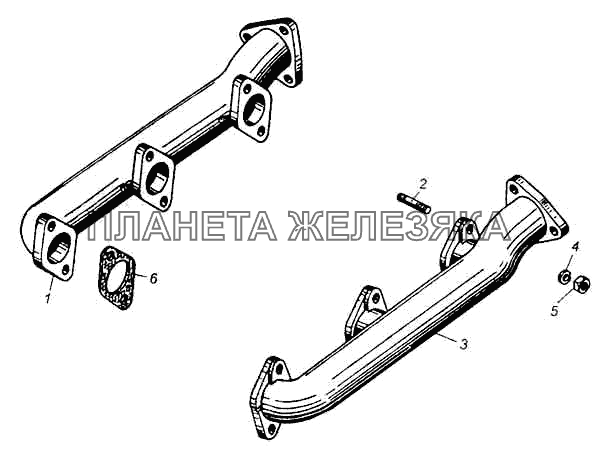 Газопровод двигателя МАЗ-5335