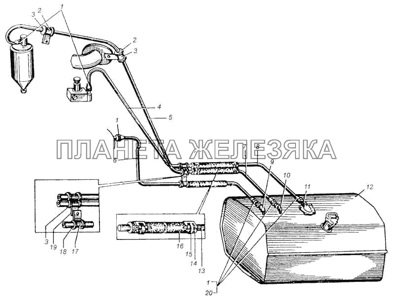 Система питания автомобилей МАЗ-5335, МАЗ-5549 МАЗ-5335