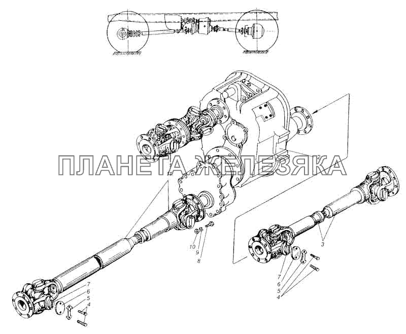 Валы карданные автомобиля МАЗ-509А МАЗ-5335