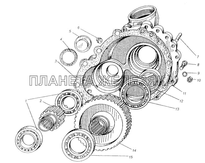 Передача колесная с картером автомобиля МАЗ-509А МАЗ-5335