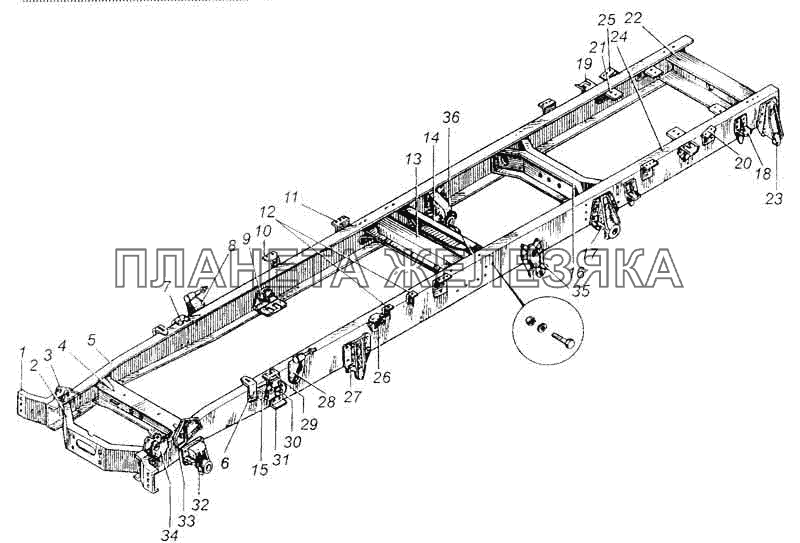 Рама автомобиля МАЗ-509А МАЗ-5335
