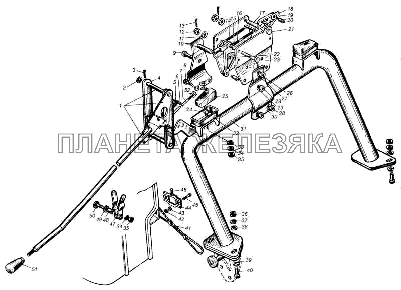 Механизм кабины запорный МАЗ-5335