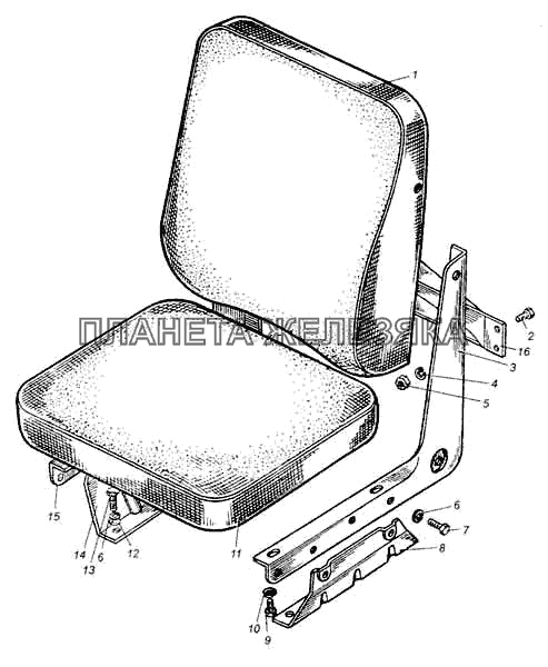 Сиденье переднее автомобилей МАЗ-5549, МАЗ-509А МАЗ-5335