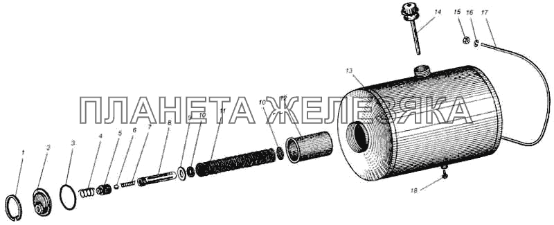 Бак масляный механизма подъема платформы автомобиля МАЗ-5549 МАЗ-5335