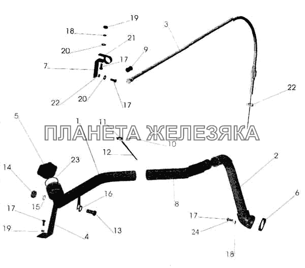 Установка системы заливки и контроля уровня масла МАЗ-5336