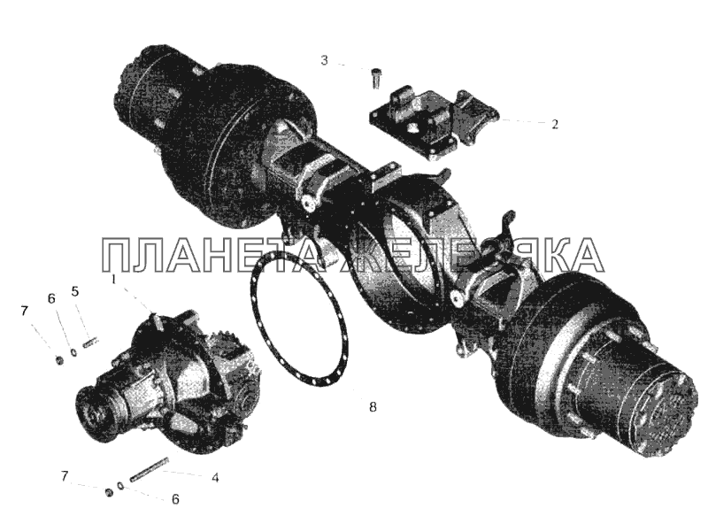 Установка редуктора и элементов подвески МАЗ-5336