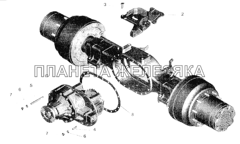 Мост задний МАЗ-533608. Установка редуктора и элементов подвески МАЗ-5336