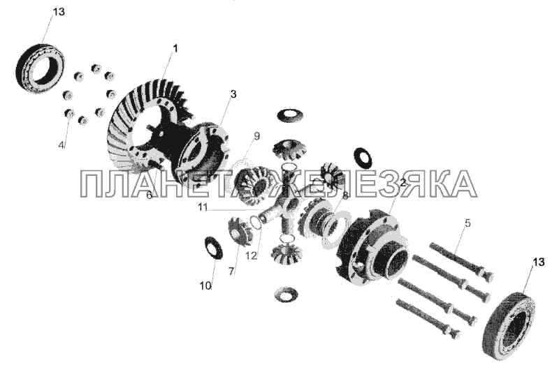 Мост задний МАЗ-533608. Дифференциал МАЗ-5336