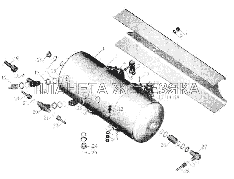 Установка ресивера и присоединительной арматуры МАЗ-533702 МАЗ-5336
