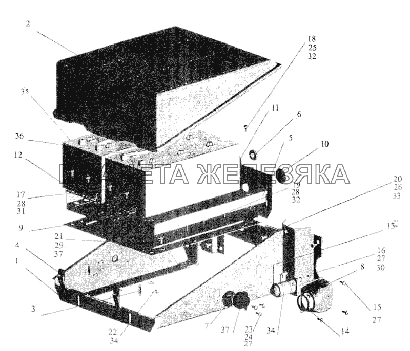 Установка аккумуляторных батарей МАЗ-5336