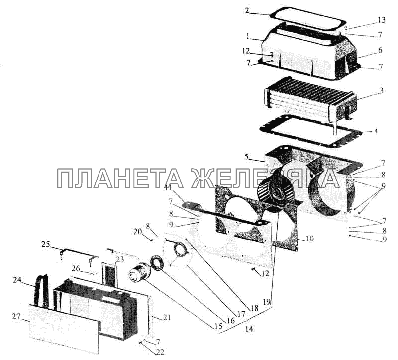 Отопитель МАЗ-5336