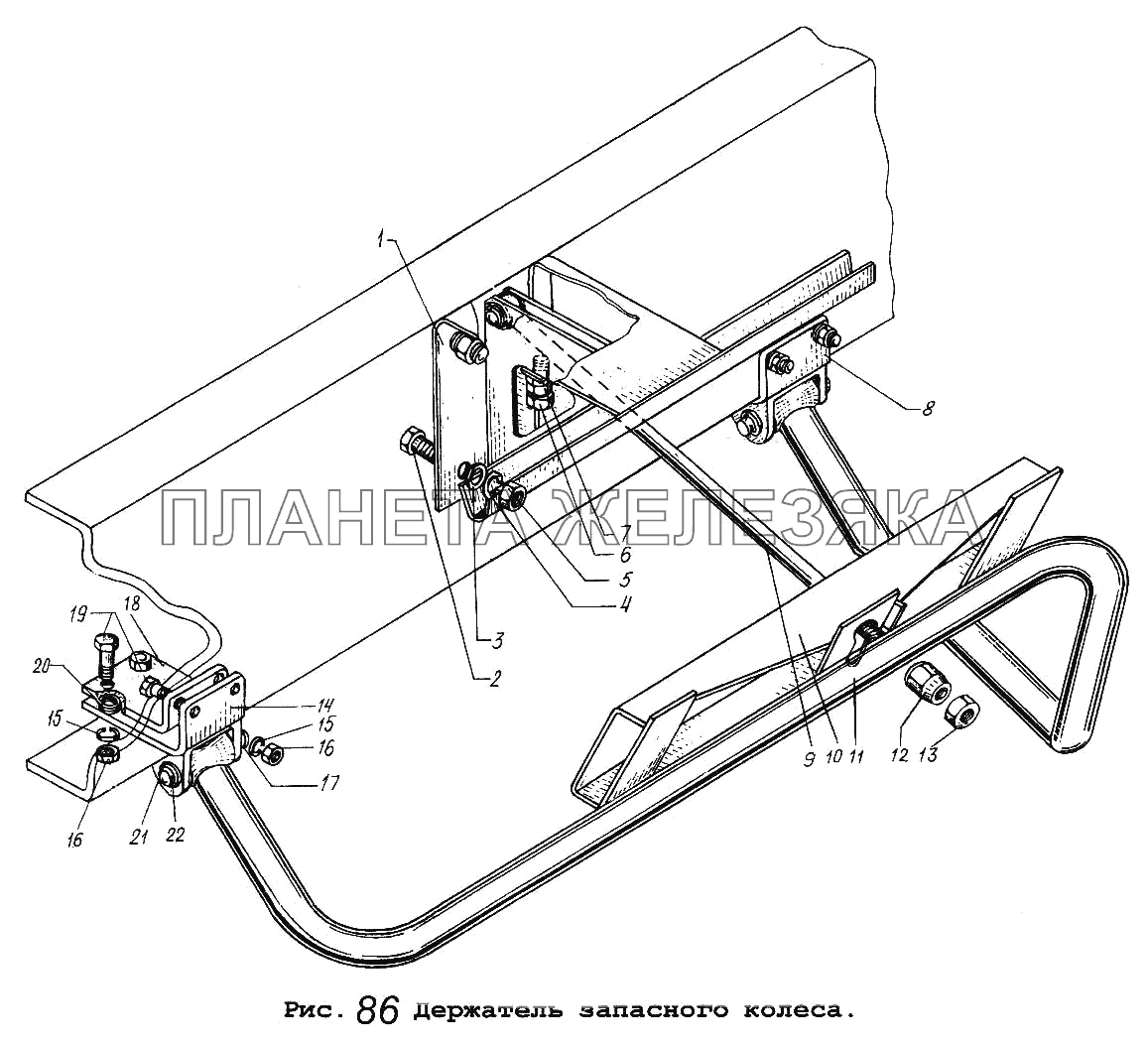 Держатель запасного колеса МАЗ-64229