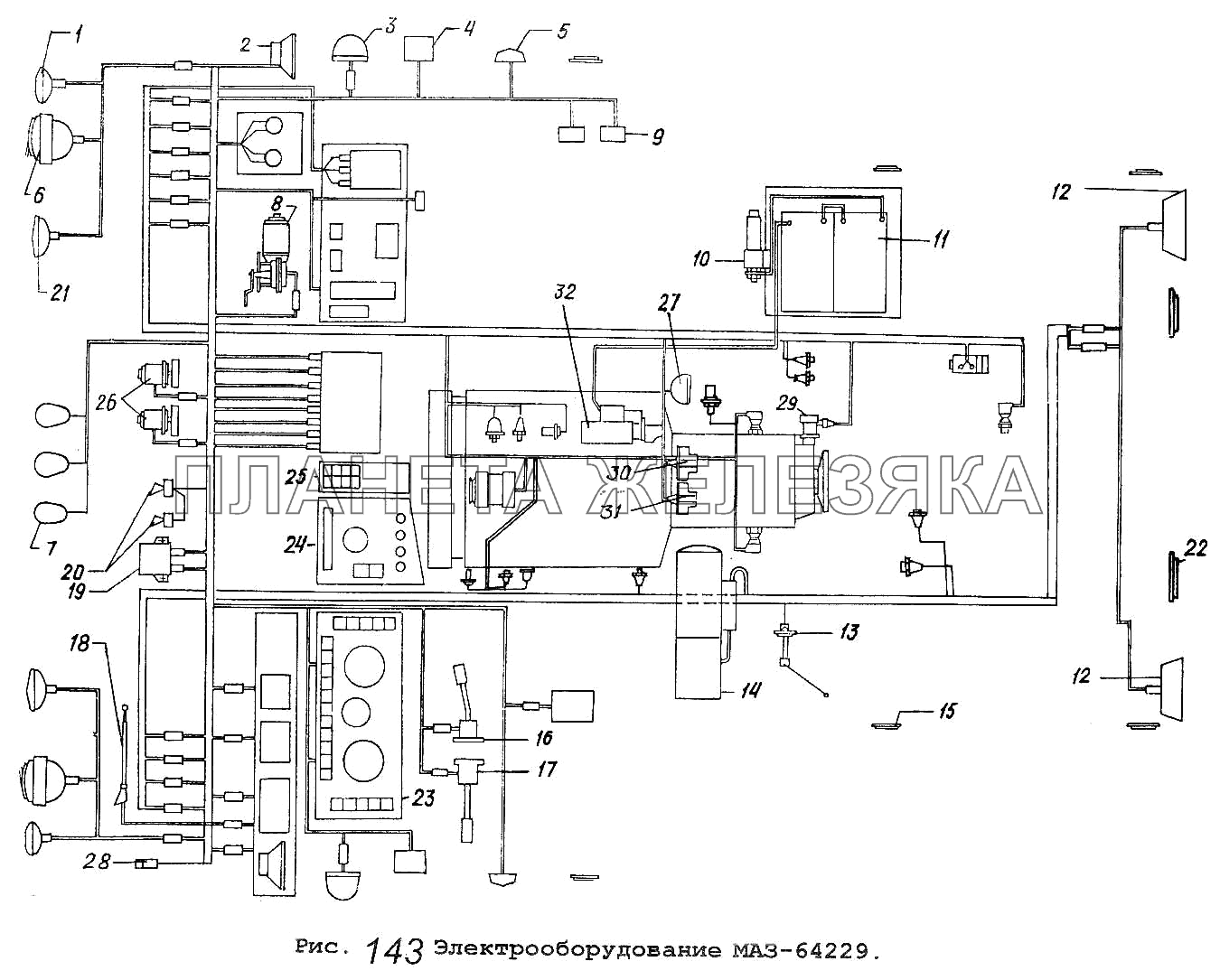Электрооборудование МАЗ-64229 МАЗ-64229
