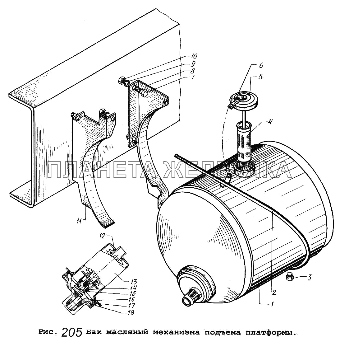 Бак масляный механизма подъема платформы МАЗ-5516