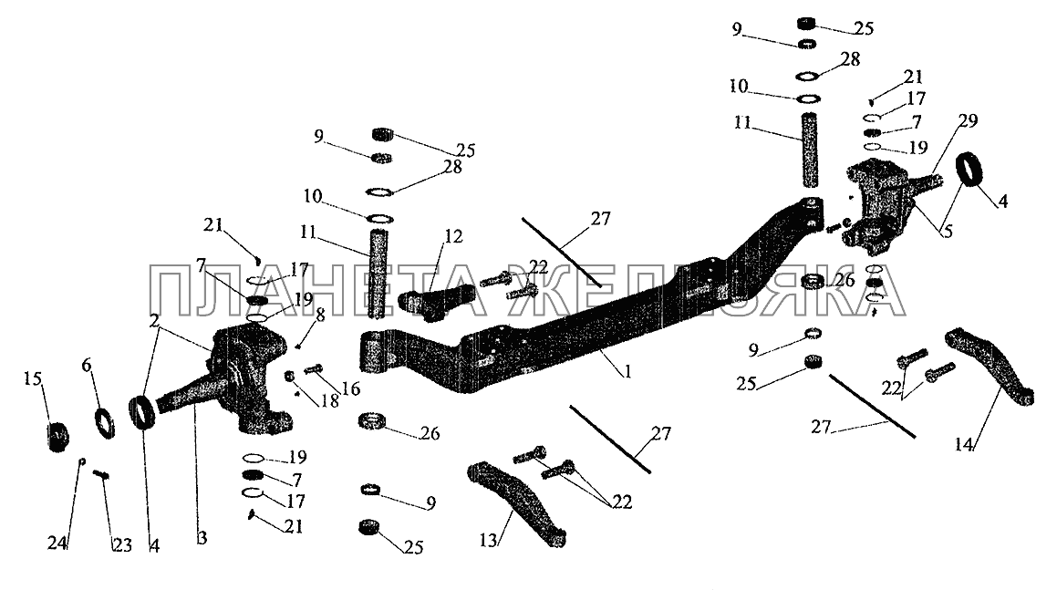 Балка передней оси МАЗ-5337 (2005)