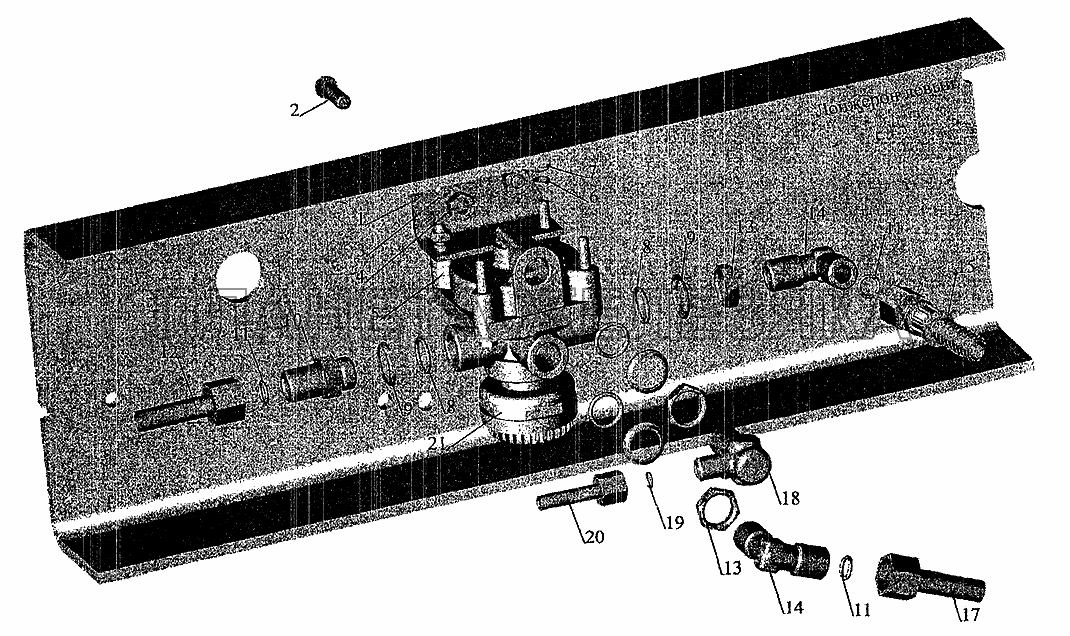 Установка ускорительного клапана и присоединительной арматуры на МАЗ-630308 МАЗ-5337 (2005)