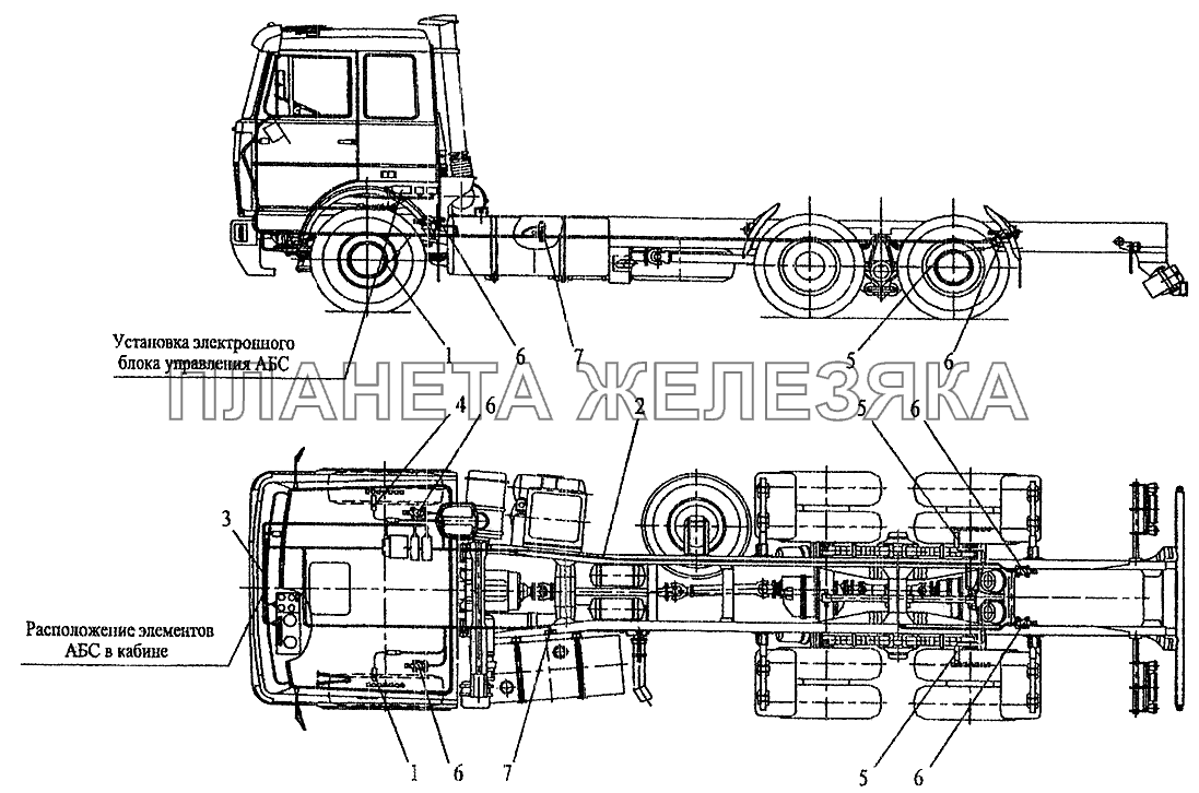 Установка элементов электрооборудования АБС на автомобилях МАЗ-630308, МАЗ-630305, МАЗ-630303 МАЗ-5337 (2005) Установка элементов электрооборудования АБС на автомобилях МАЗ-630308, МАЗ-630305, МАЗ-630303 МАЗ-5337 (2005)